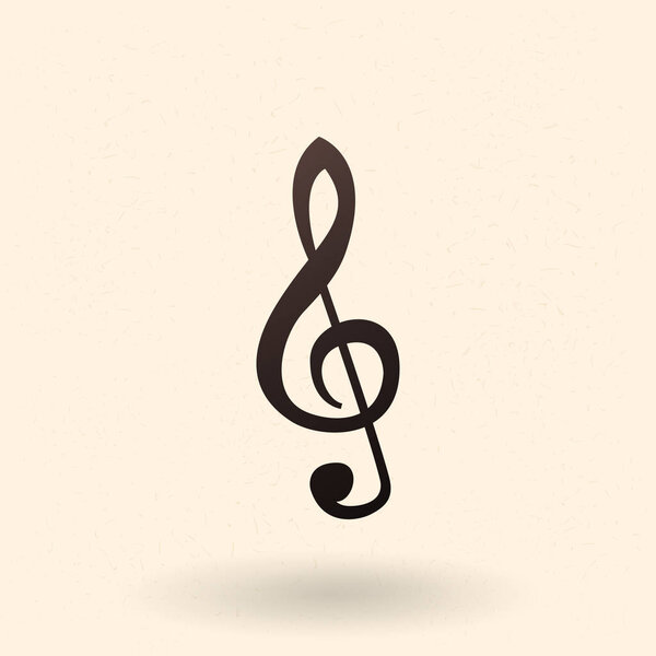  treble clef symbol on beige background