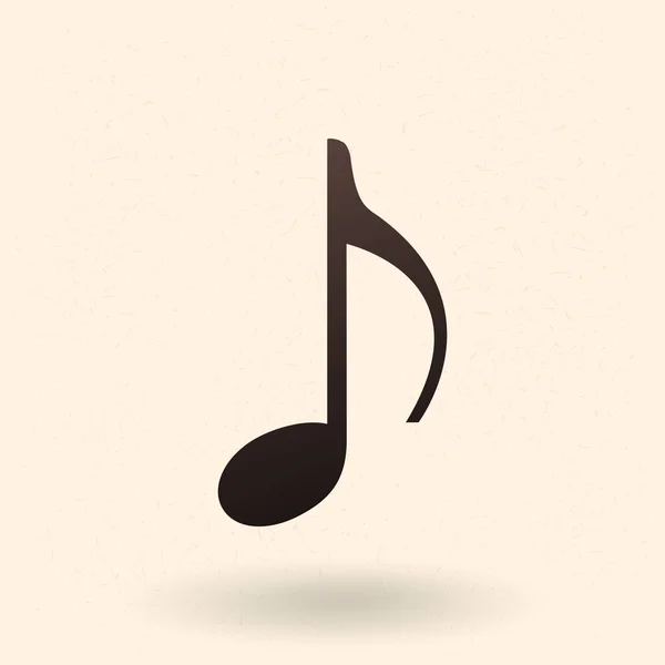 Black Music Note Sur Fond Beige — Image vectorielle