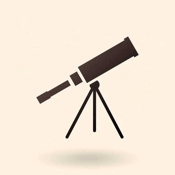 Símbolo Del Telescopio Astronómico Sobre Fondo Beige — Vector de stock