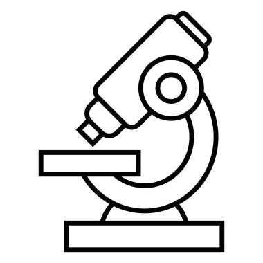 mikroskop anahat beyaz arka plan üzerinde çizilmiş.