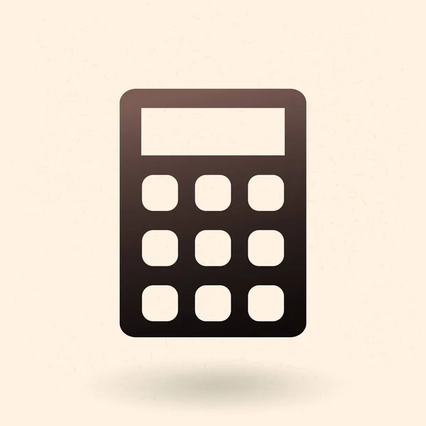 Черный Символ Калькулятора Бежевом Фоне — стоковый вектор