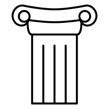 Vektör siyah anahat simgesini - antik Yunan sütun