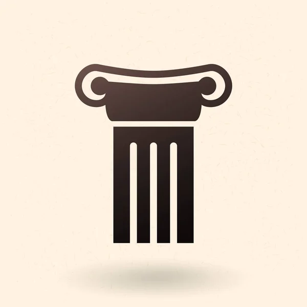 Вектор Чорний Силует Значок Античних Грецьких Стовпця — стоковий вектор