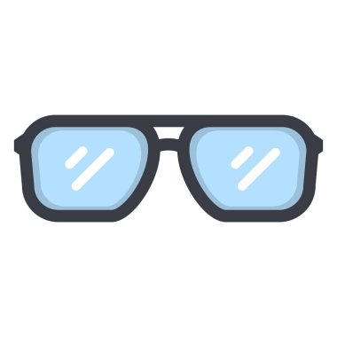 Vektör tek renk düz simgesi - gözlük çifti