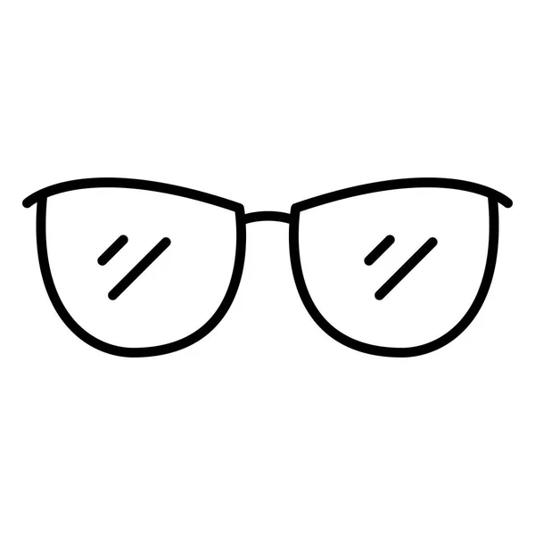 Vector Single Black Outline Icon Fashionable Eyeglasses — Stock Vector