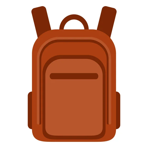Vector Επίπεδη Εικονίδιο Χρώμα Κόκκινη Σχολική Τσάντα Απλό Σακίδιο — Διανυσματικό Αρχείο