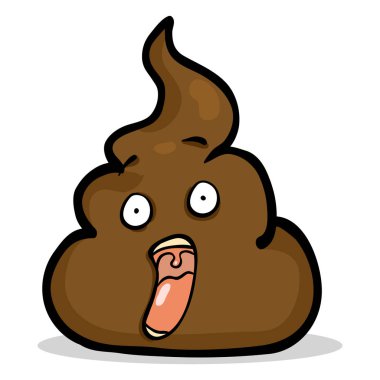 Beyaz arka plan üzerinde şok bok Smiley