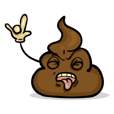 Beyaz arka plan üzerinde punk bok karakter