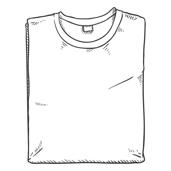 Camiseta Plegable Dibujada Mano Sobre Fondo Blanco — Archivo Imágenes Vectoriales