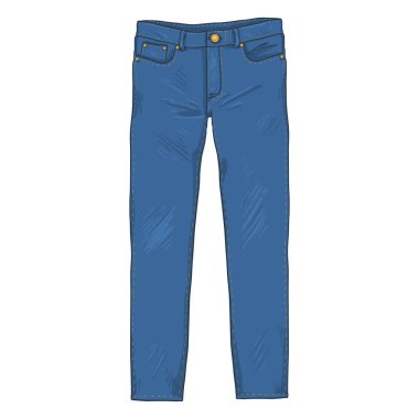  Açık beyaz arka plan üzerinde Denim kot pantolon görünümü