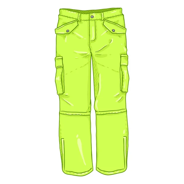 Verde Chiaro Inverno Escursioni Pantaloni Sfondo Bianco — Vettoriale Stock