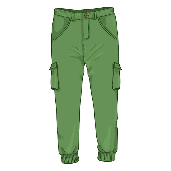 Groene Jogger Broek Witte Achtergrond — Stockvector