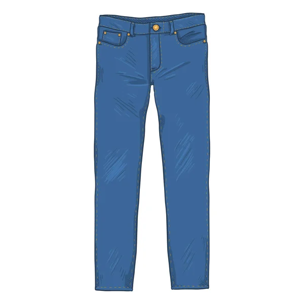 Vista Frontal Calças Jeans Jeans Ganga Fundo Branco —  Vetores de Stock