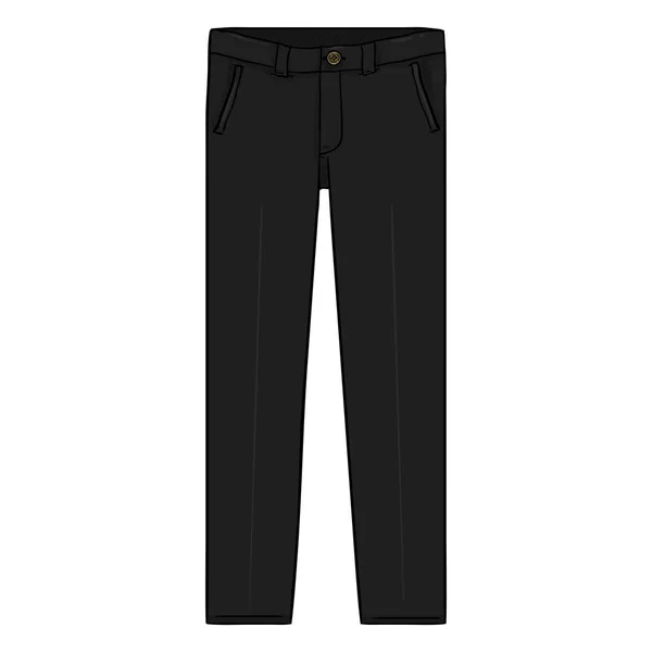 Pantalón Clásico Negro Para Hombre Sobre Fondo Blanco — Archivo Imágenes Vectoriales