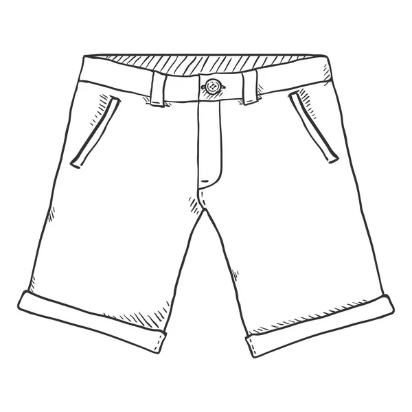 Pantalones Cortos Casuales Dibujados Mano Sobre Fondo Blanco — Archivo Imágenes Vectoriales