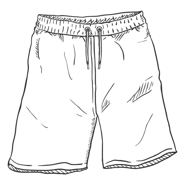 白色背景手绘训练短裤 — 图库矢量图片