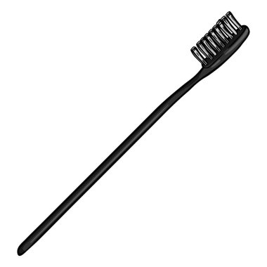 Beyaz arka planda siyah plastik diş fırçası