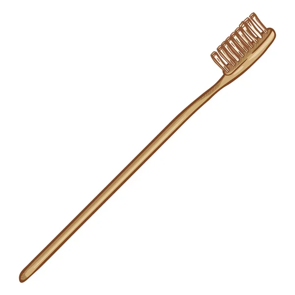 白色背景棕色木制牙刷 — 图库矢量图片