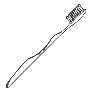 Beyaz arka plan üzerinde çizilmiş plastik diş fırçası