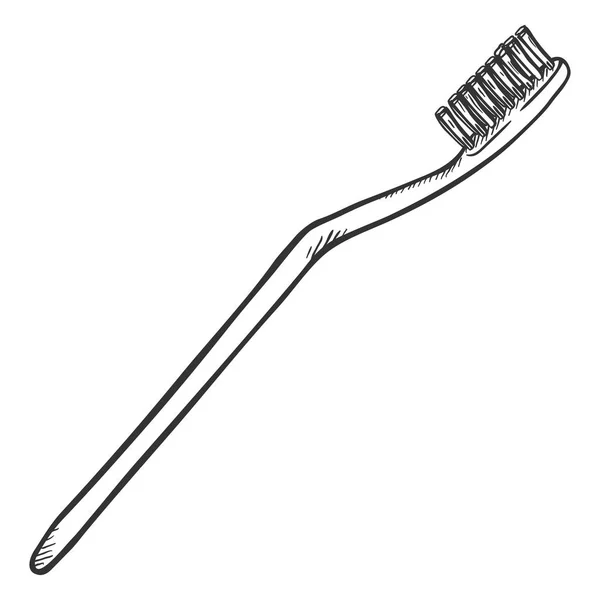 Мальована Вручну Пластикова Зубна Щітка Білому Тлі — стоковий вектор