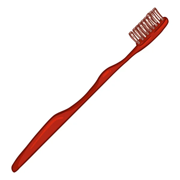 Hand Drawn Red Toothbrush White Background — Stock Vector
