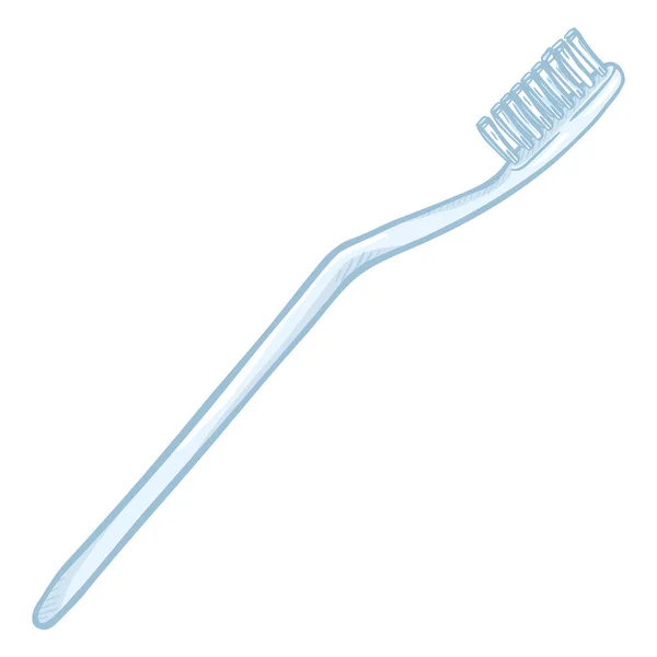 Handgetekende Wit Tandenborstel Witte Achtergrond — Stockvector