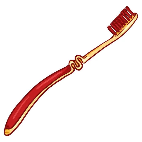 Rode Gele Tandenborstel Witte Achtergrond — Stockvector