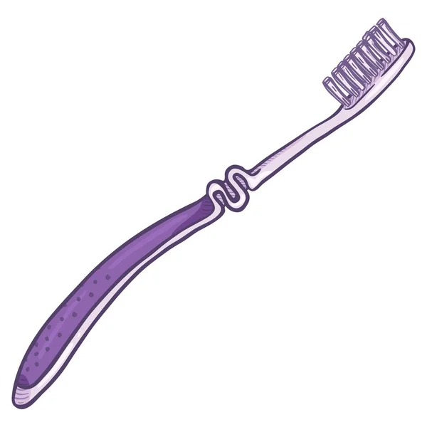Vector Cartoon Color Illustration Purple Toothbrush — Stock Vector