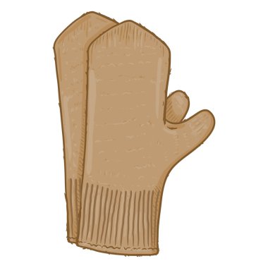 Beyaz arka plan üzerinde Brown deve yün eldiven