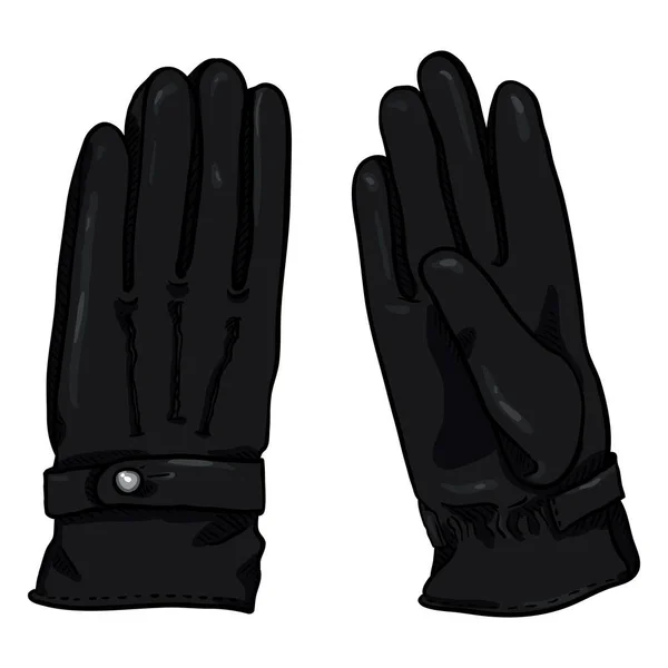 Μαύρα Δερμάτινα Γάντια Λευκό Φόντο — Διανυσματικό Αρχείο