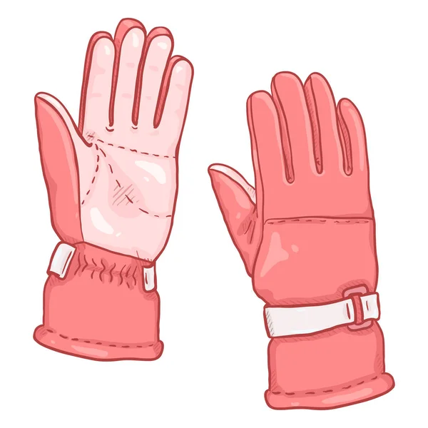 Roze Handschoenen Voor Uiterste Wintersporten Witte Achtergrond — Stockvector