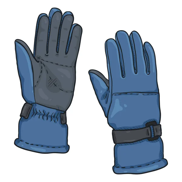 白い背景の上のスキーの青い手袋 — ストックベクタ