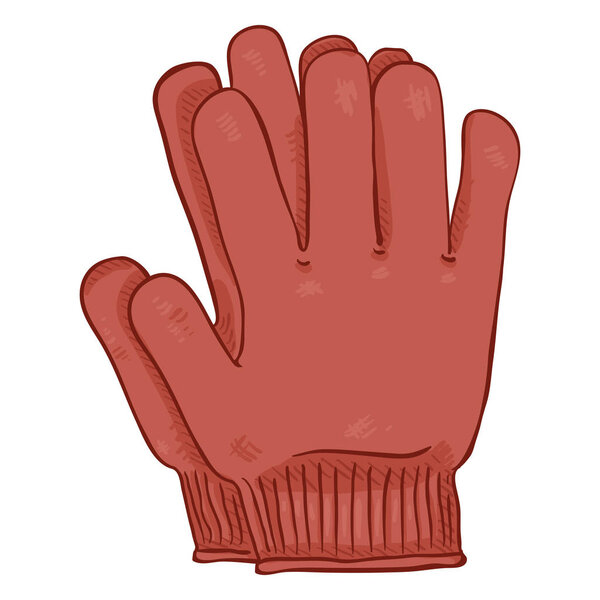 Красные повседневные перчатки на белом фоне
