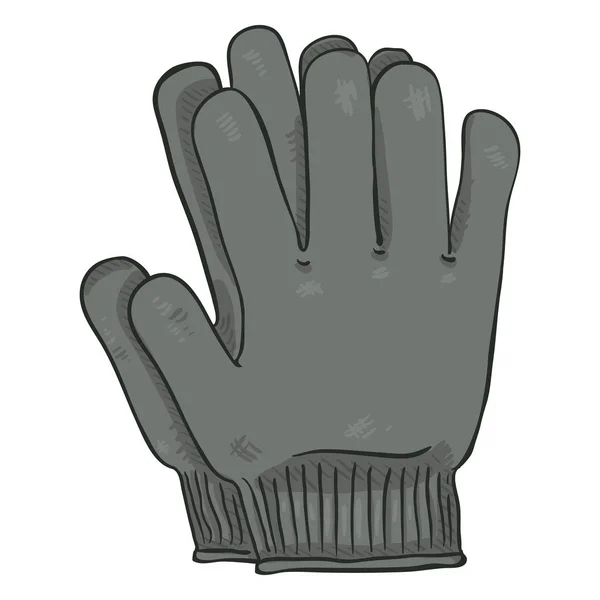 Gray Casual Textile Gloves White Background — Stock Vector