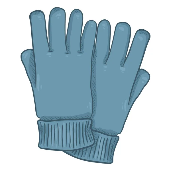 Blaue Lässige Textilhandschuhe Auf Weißem Hintergrund — Stockvektor