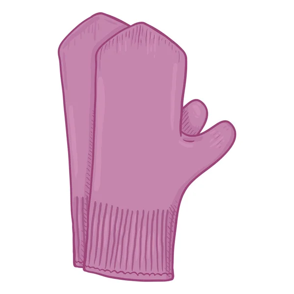 Classic Purple Woolen Mittens Sobre Fondo Blanco — Vector de stock