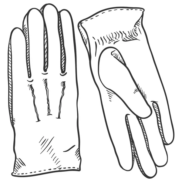 Klassische Lederhandschuhe Auf Weißem Hintergrund — Stockvektor