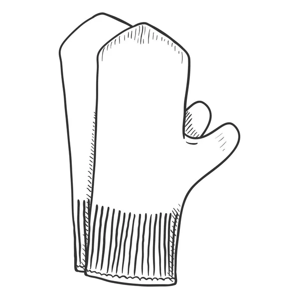 Κλασικά Μάλλινα Γάντια Λευκό Φόντο — Διανυσματικό Αρχείο