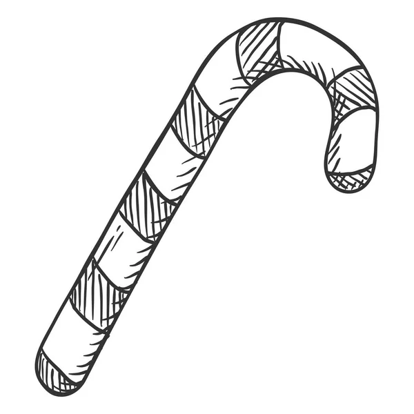 Одномісний Ескіз Цукеркової Тростини Білому Тлі — стоковий вектор
