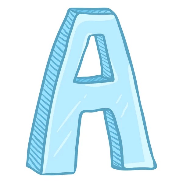 Caricature Unique Ice Blue Lettre — Image vectorielle