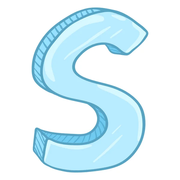 Одноразовий Мультфільм Ice Blue Letter — стоковий вектор