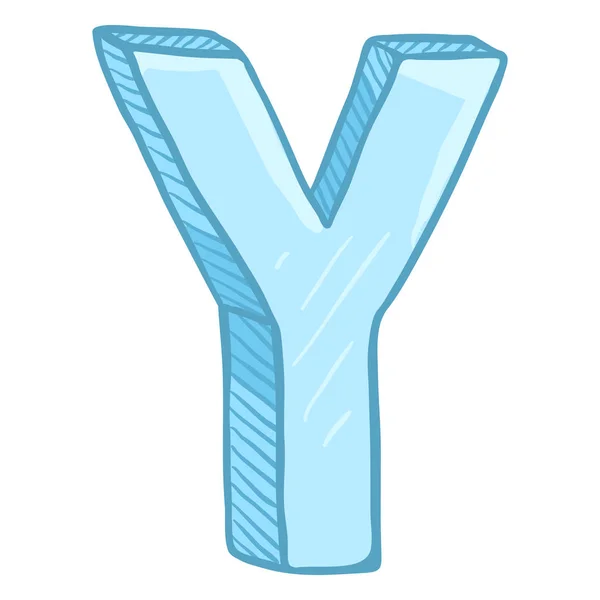 Único Cartoon Ice Blue Letter — Vetor de Stock