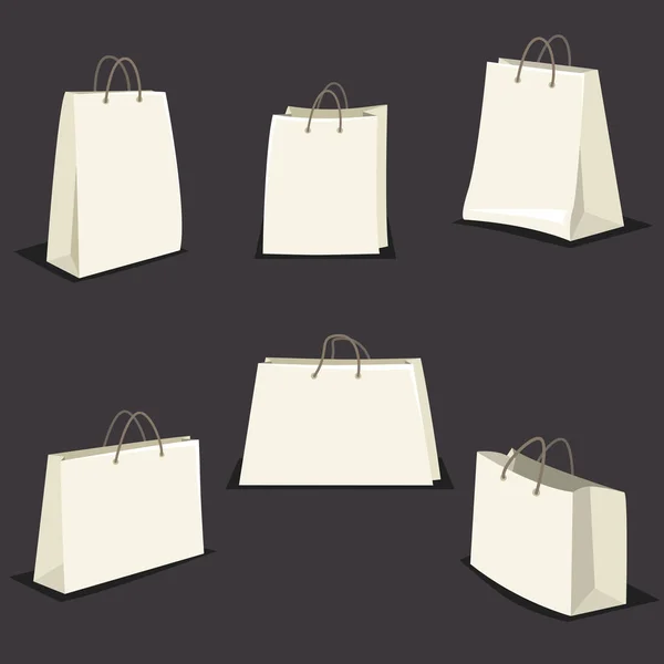 Hvit Shoppingpose Med Lilla Bakgrunn – stockvektor