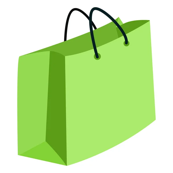 Grön Shoppingväska Isolerad Vit Bakgrund — Stock vektor