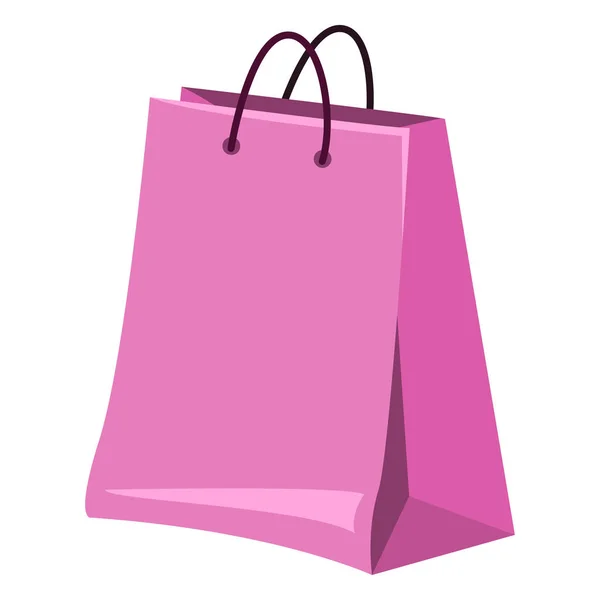 Pink Shopping Bag Isolated White Background — Stock Vector