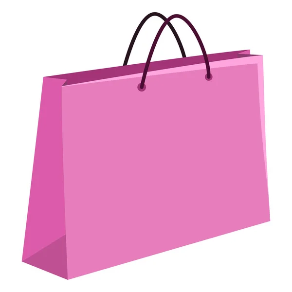Pink Shopping Bag Isolated White Background — Stock Vector