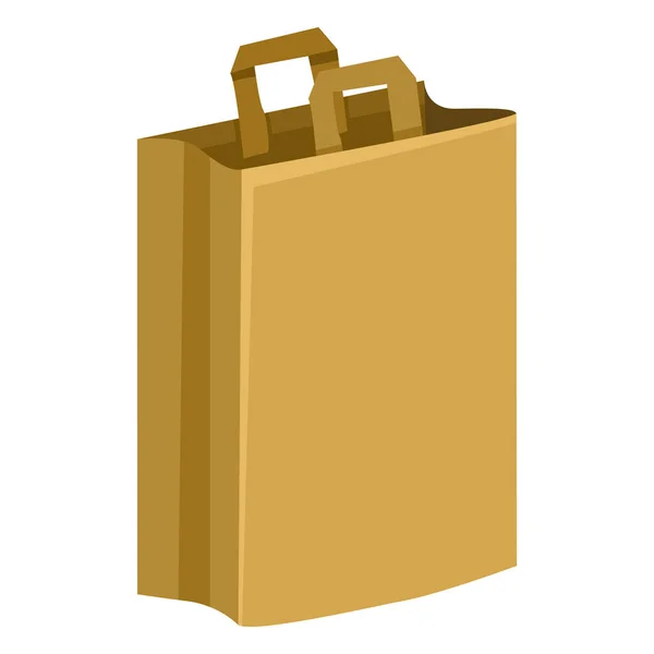 Paper Shopping Bag Isolated White Background — Stock Vector