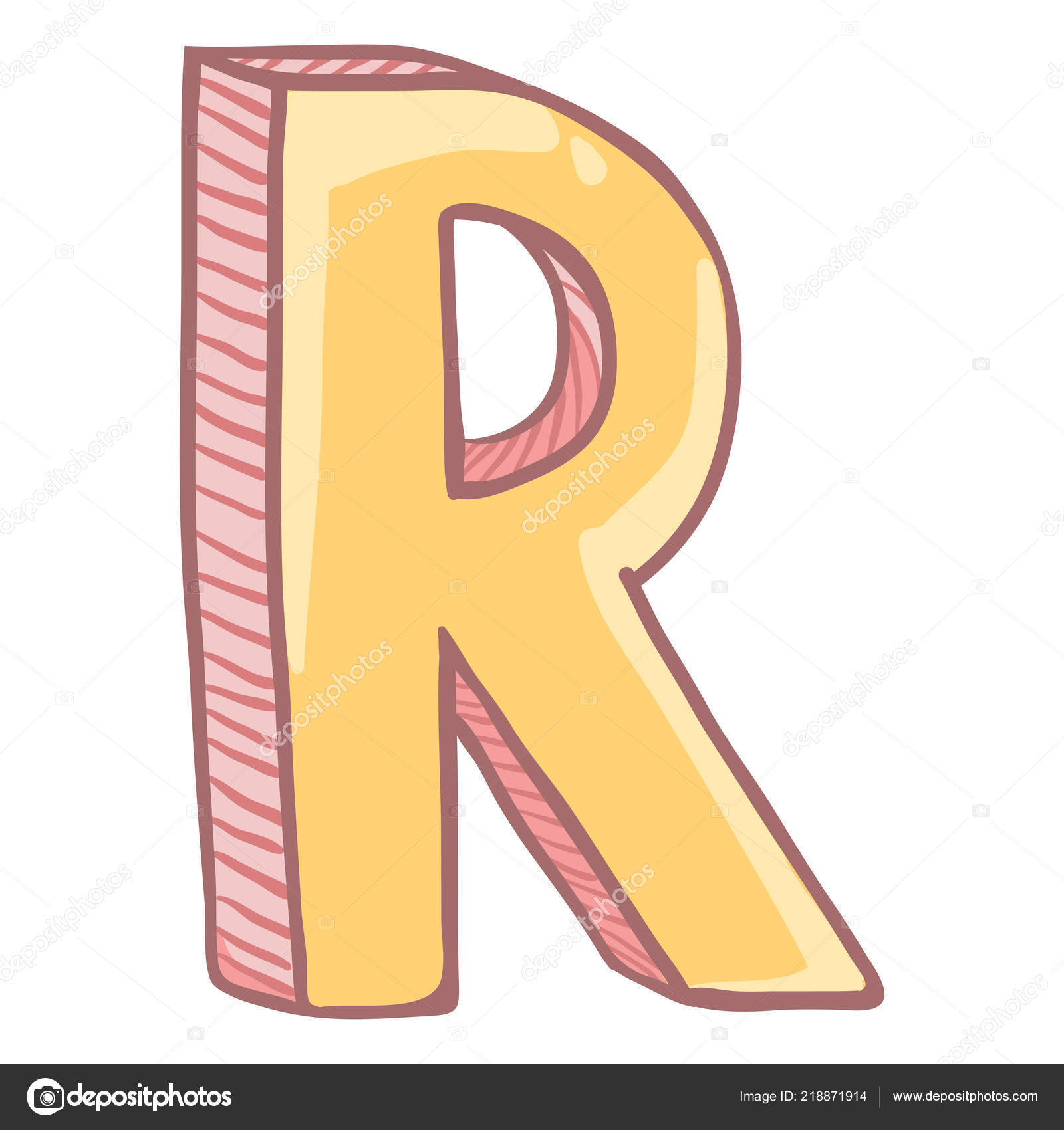 Single Cartoon Letter Yellow Pink Colors Vector Image By C Nikiteev Vector Stock Single Cartoon Letter Yellow Pink Colors Vector Image By C Nikiteev Vector Stock