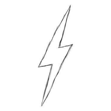 Vektör elle çizilmiş Doodle kroki çizim - Thunder ışık işareti