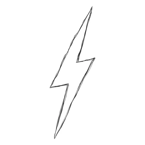 Vector Dibujado Mano Doodle Sketch Ilustración Thunder Light Sign — Vector de stock